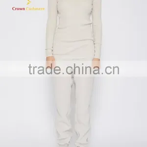 White Women Round Neck Cashmere Pullover Sweater thumbnail-3
