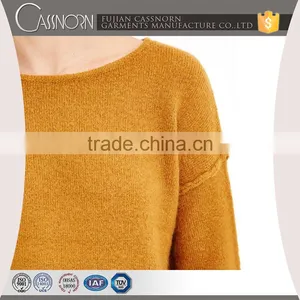 Fashion Girl T-shirts Boat Knitting Pattern Neck Sweater thumbnail-3