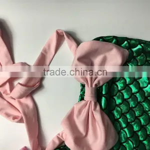 Girls Boutique Mermaid Sequins Swimsuit Girls Summer Clothing Cheap Swimwear With Headwear Sets thumbnail-2