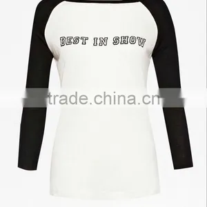 Ladies Three Quarter Sleeve Printed T-shirt thumbnail-1