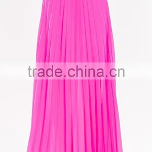Partially Lined Perfect Pleated Long Skirt Sexy Chiffon Maxi Skirts thumbnail-3