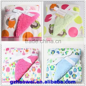 Different Fabric Double Side Fleeces Baby Blanket thumbnail-1