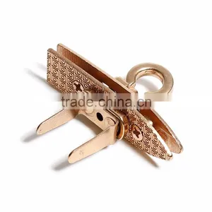 Zinc Based Alloy Purse Twist Turn Lock Gold Plated 40mm(1 5/8") x 17mm( 5/8"), 1 Set thumbnail-3