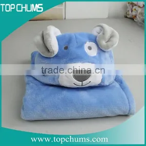 Wholesale Customized Animal Shape Solid Color Children Baby Hood Fleece Blanket Poncho thumbnail-4