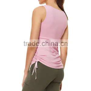 86% Nylon 14% Spandex Custom Wholesale Fitness Clothing Women Tank Top thumbnail-2
