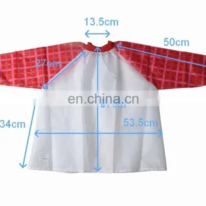 Red Sleeve White Colour 100% Polyester Children Smock thumbnail-6