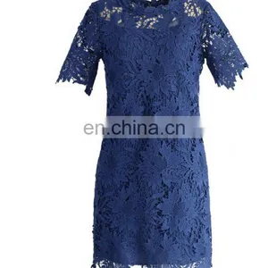 Factory Wholesale New Arrival Women Lace Navy Dress With High Quality thumbnail-4
