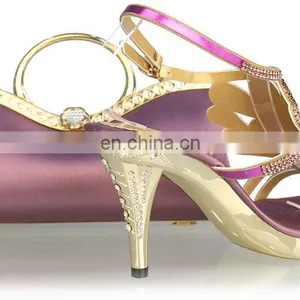 Purple Bridal Shoes Rhinestone Heel thumbnail-1
