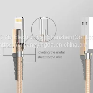 MFi Lightning Cable With Aluminum Connector and Metal Nylon Braided Cable, 1m/1.8m 2.4a thumbnail-2