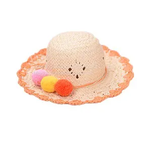 Children Kids Cute Handmade Paper Straw Hat thumbnail-1