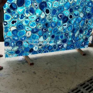 Grade A Luxury Wall Panels Purple Semi-precious Agate Stone Slabs for Hotel thumbnail-4