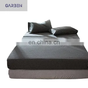 100% Cotton Knit Fabric Fitted Sheet Mattress Protector Queen Size Mattress Cover Four Side Elastic thumbnail-1