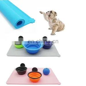 Waterproof Pet Food Mat Easy Washing Solid Color Silicone Pet Feeding Pad Pet Bowl Drinking Mat thumbnail-3