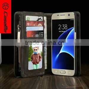 Phone Case Displaying Time on the Case For Samsung s7 Case Leather With Back Card Slot thumbnail-2