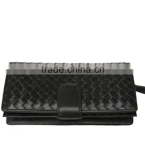 Good Quality Soft Sheepskin Wallet Hand Knitting Long Style Purse Hot Selling Lgenuine Leather Wallet thumbnail-3