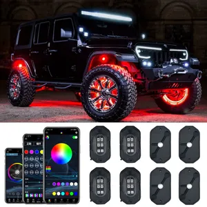 12V Car Underglow Led Lights Door Welcome Lights RGB Flash Open Warning Lamp Remote Control Interior Atmosphere Strip Light thumbnail-1