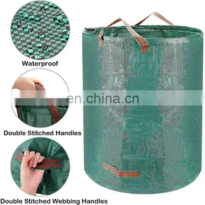 Heavy Duty 120L Reusable Hard Bottom Yard Lawn and Leaves Green Garden Waste Bag thumbnail-2