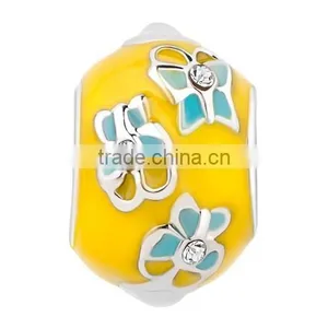 Hand Enameled Faberge Egg Bead for Charms DIY European Bracelet thumbnail-4