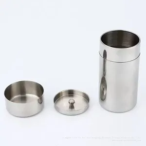 Stainless Steel Tea Canister, 304 Stainless Steel Coffee Airtight Canister, Portable Outdoor Airtight Container thumbnail-1
