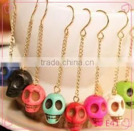 Wholesale Hand Carved South Jade Human Cute Skull Pendant Earrings thumbnail-1