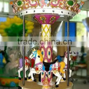 White Horse Three Seats Merry go Round Kiddie Rides Carousel QHC thumbnail-1