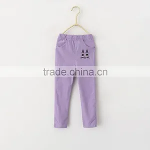 New Cute Baby Girl Clothes 2016 New Summer Girl Cream Color Pants Lovely Little Girl Cats Trousers Pencil Pants thumbnail-6
