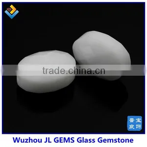High Quality Oval Milky White Double Facet Cut Glass Precious Stone thumbnail-1