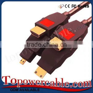 Super High Quality High Speed + Ethernet Gold 3D Hd Hdtv Lead Hdmi Extension Cable thumbnail-1