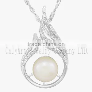 Big Pearl Jewelry 925 Sterling Sliver Pendants for Women Pearl Pendants thumbnail-5