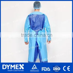 Over the Head Thumb up Open Back Non Woven Fabric Protective Impervius Gown thumbnail-2