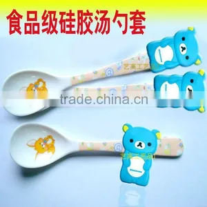 3D Teddy Silicone Gel Spoon Cover / Silicone Spoon Cap thumbnail-1