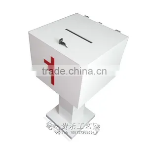 Red Gross Donation Box in Customized Size/ Plexiglass Donation Box thumbnail-3