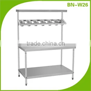 Stainless Steel Kitchen Working Table With Top Shelf BN-W26 thumbnail-1