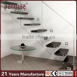 Contemporary Designing Staircase With Frameless Glass Fence thumbnail-1