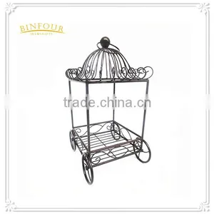 Metal Trolley Plant Stand Outdoor Indoor Deco Display Planters thumbnail-3