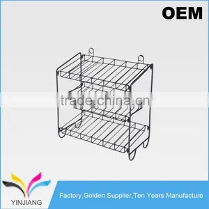 Retail Shop 3 Tiers Metal Beer Can Display Rack for Beverage Holder thumbnail-1