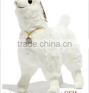High Quality Stuffed Lovely Standing White Pattern Alpaca Plush Toys thumbnail-1