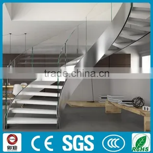 Residential Modern Round Curved Glass Stairs Price Quality Choice thumbnail-6