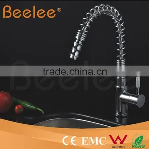 Solid Brass Polished Chrome Sping Pull Out Kitchen Faucet thumbnail-1