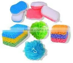 Bath Sponges Set, Mesh Pouf Bath Sponge thumbnail-1