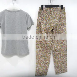 Summer Personality Round Collar Floral Draw String Pant Pajamas Women thumbnail-3
