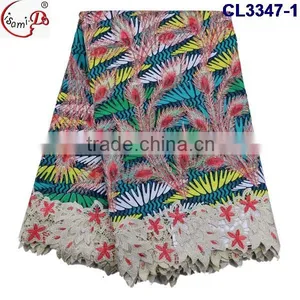 CL3347 New Design Popular Wax Lace Fabric,wholesale Price Multi Color Wax Lace for Sale thumbnail-2