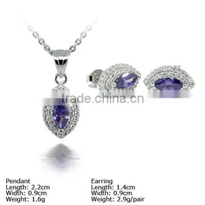 [SZH-1208] 925 Silver Jewelry Set With CZ Stones, Micro Pave Setting, Wedding Jewelry Sets. thumbnail-4
