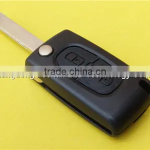Car Folding Flip 2 Button Remote Key Blank Shell Case for Peugeot 407 Wholesale thumbnail-4