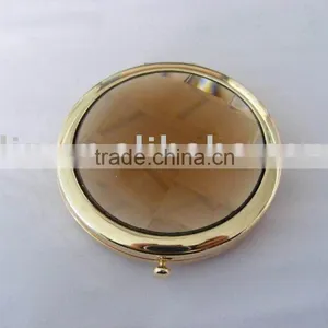 Two Side Metal Compact Mirrors With Crystal Panel thumbnail-1