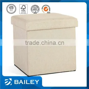 Hot Sale White Leather Cube Ottoman thumbnail-1