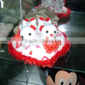 Lovely&beautiful Soft Stuffed Plush Valentine Bear With Heart Pillow for Valentine Festival thumbnail-1