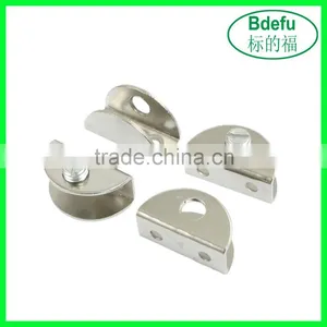 Stainless Steel Half Round Glass Clamp Clip Silver Tone thumbnail-1