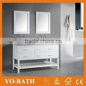 60"white Free Standing Marble Top Bath Vanity thumbnail-1
