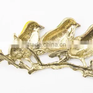 Gold Plated Three Birds On The Brunch Christmas Brooch thumbnail-2